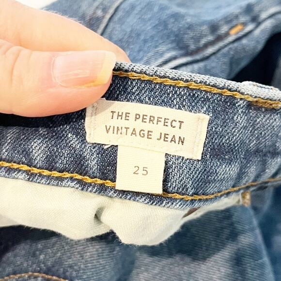 Madewell High Rise Raw Hem Perfect Vintage Jeans Blue 25 - Picture 4 of 12